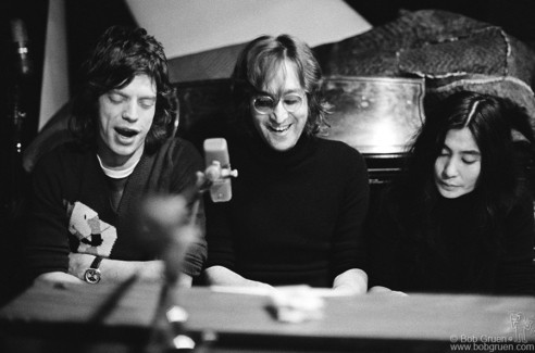 John Lennon, Yoko Ono and Mick Jagger, NYC - 1972