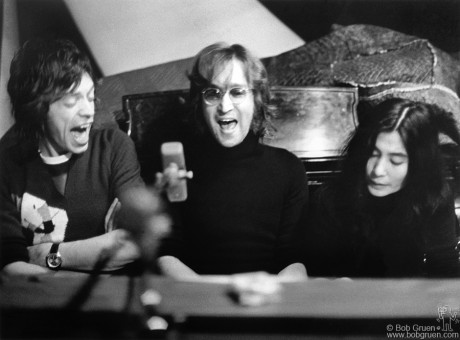 John Lennon, Yoko Ono and Mick Jagger, NYC - 1972