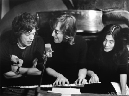John Lennon, Yoko Ono and Mick Jagger, NYC - 1972