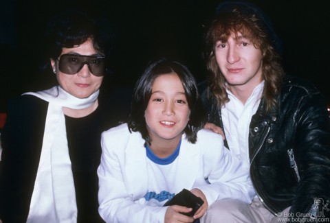 Yoko Ono, Sean Lennon and Julian Lennon, NYC - 1985