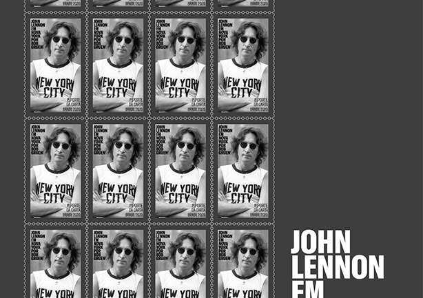 Jan - Sao Paulo - Official Brazilian Government stamp commemorating the award winning exhibition “John Lennon Em Nova York Por Bob Gruen” at the Museum of Image and Sound.