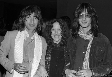 Mick Jagger, Lisa Robinson and Lenny Kaye, NYC - 1976