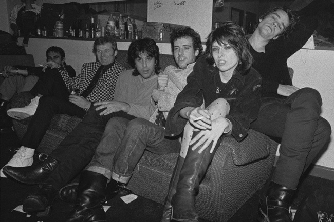 Martin Chambers, Frankie LaRocka, Mick Jones, Chrissie Hynde and David Johansen, Manchester - 1978