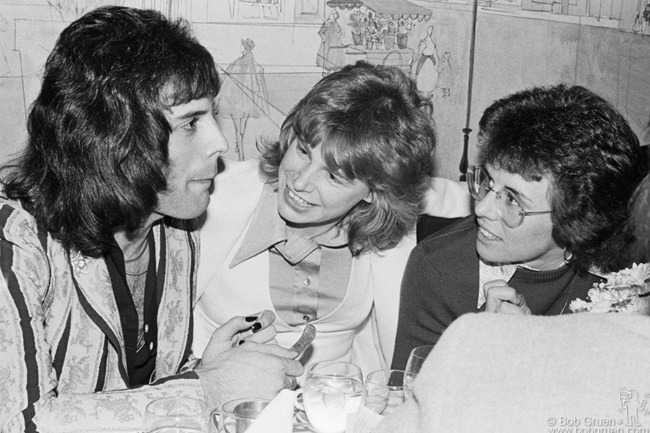 Freddie Mercury, Cid Bullens and Billie Jean King, NYC - 1976
