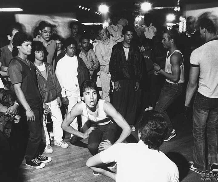 Breakdancers, Roxy, NYC. April 1983. Image #: BobGruen483_3-26a_1983 © Bob Gruen