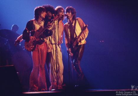 Ron Wood, Billy Preston, Mick Jagger and Keith Richards,NY - 1975