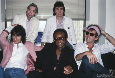 Ron Wood, Charlie Watts, Bill Wyman, Bobby Womac and Keith Richards, NYC - 1985