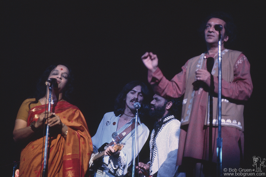 Lakshmi Shankar, George Harrison and Ravi Shankar, NYC - 1974