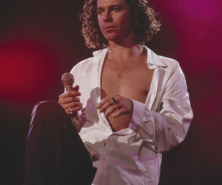 Michael Hutchence, Rio de Janeiro, Brazil. January 19, 1991. Image #: RockInRio191_1991_14 © Bob Gruen